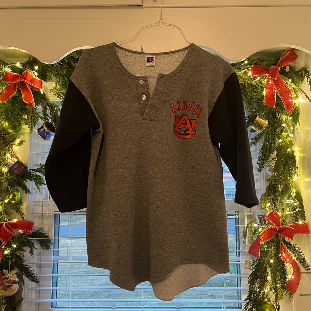 Vintage 1970s Auburn University 3QR Button Sweatshirt